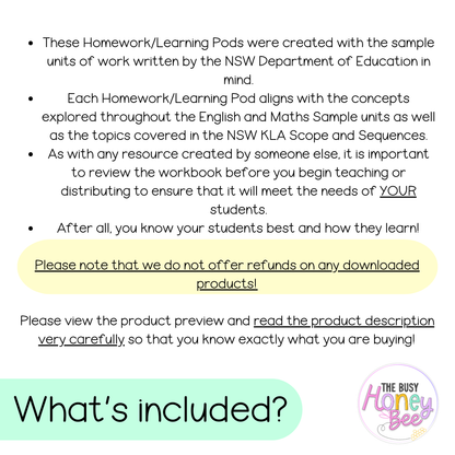 Stage 3 Year A Homework/Learning Pods Term 2 Mega Bundle