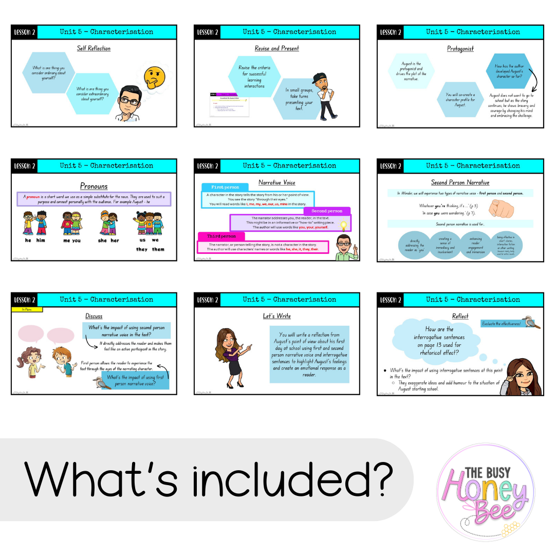 Multi Age 3-6 Year B Unit 5 Characterisation English Teaching Slides