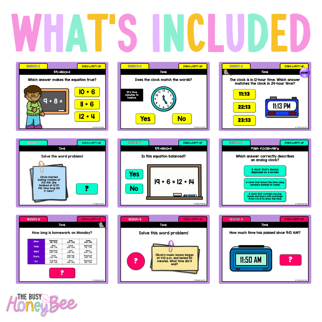 Multi Age 3-6 Year A Australian | NSW Math Daily Review | Warm-Up Unit 10