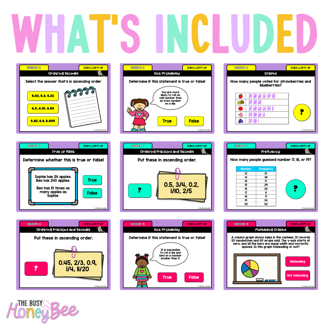 Multi Age 3-6 Year A Australian | NSW Math Daily Review | Warm-Up Unit 18
