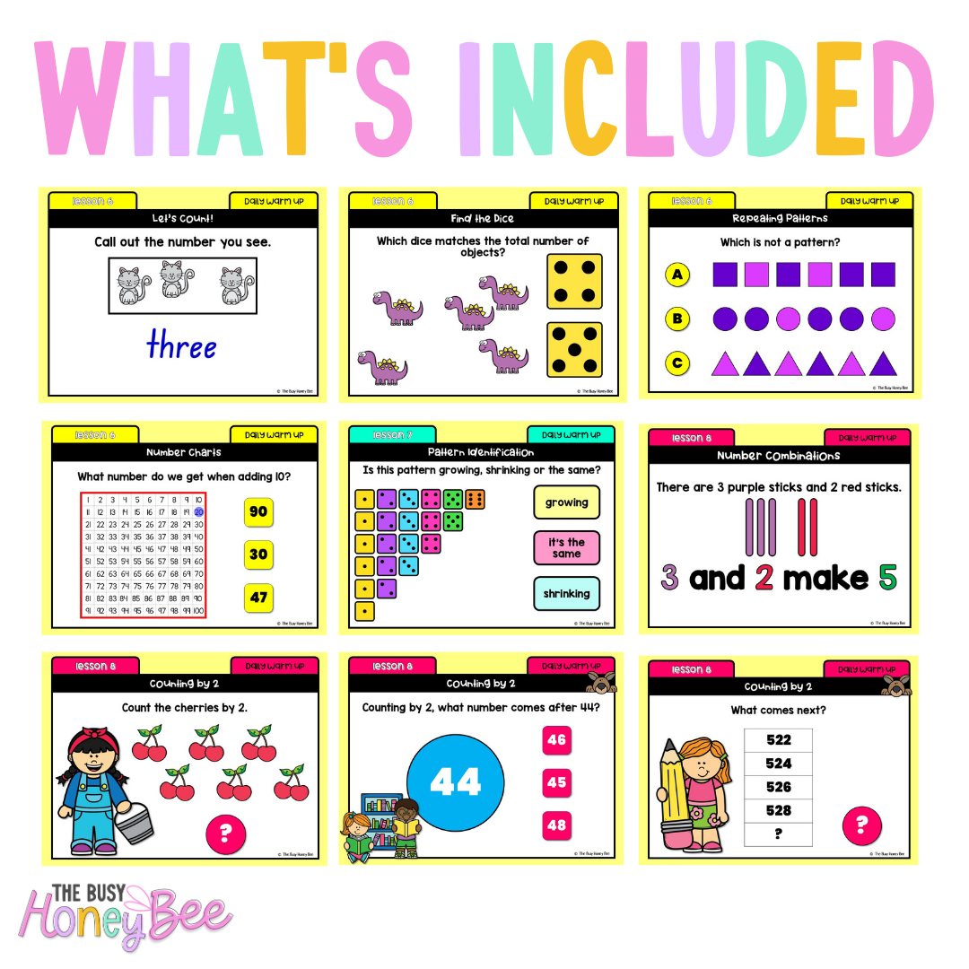 Multi Age K-2 Year A Maths Daily Warm Up Term 1 Mega Bundle