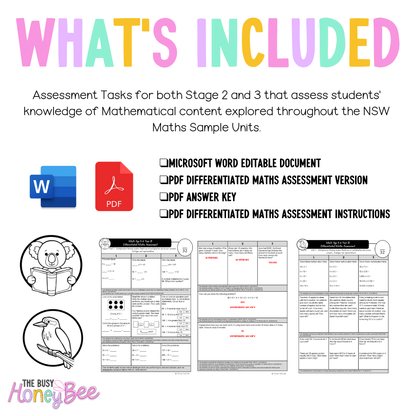 Multi Age 3-6 Year B Differentiated NSW Maths Assessment Unit 7