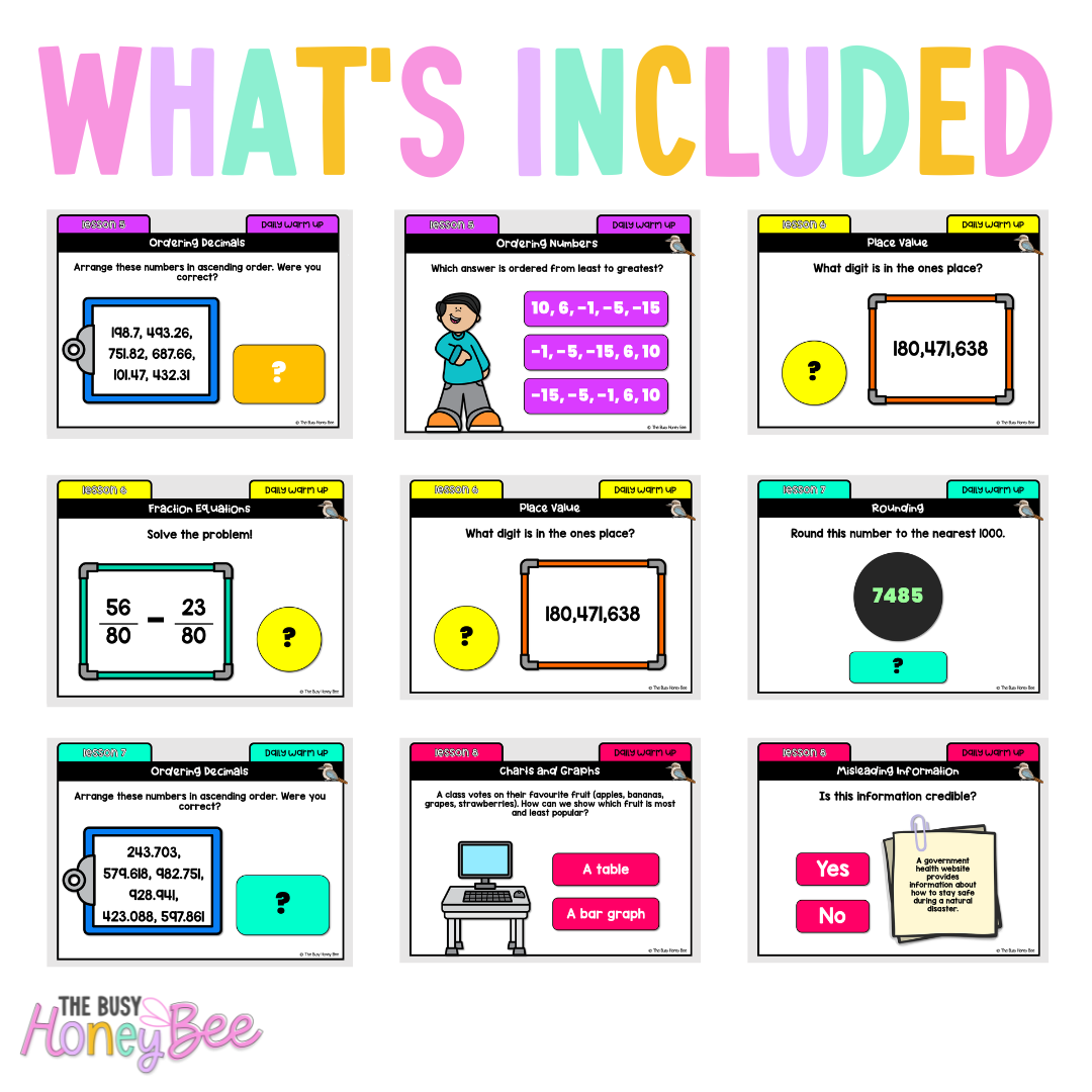 Multi Age 3-6 Year B Australian | NSW Math Daily Review | Warm-Up Term 1 Mega Bundle