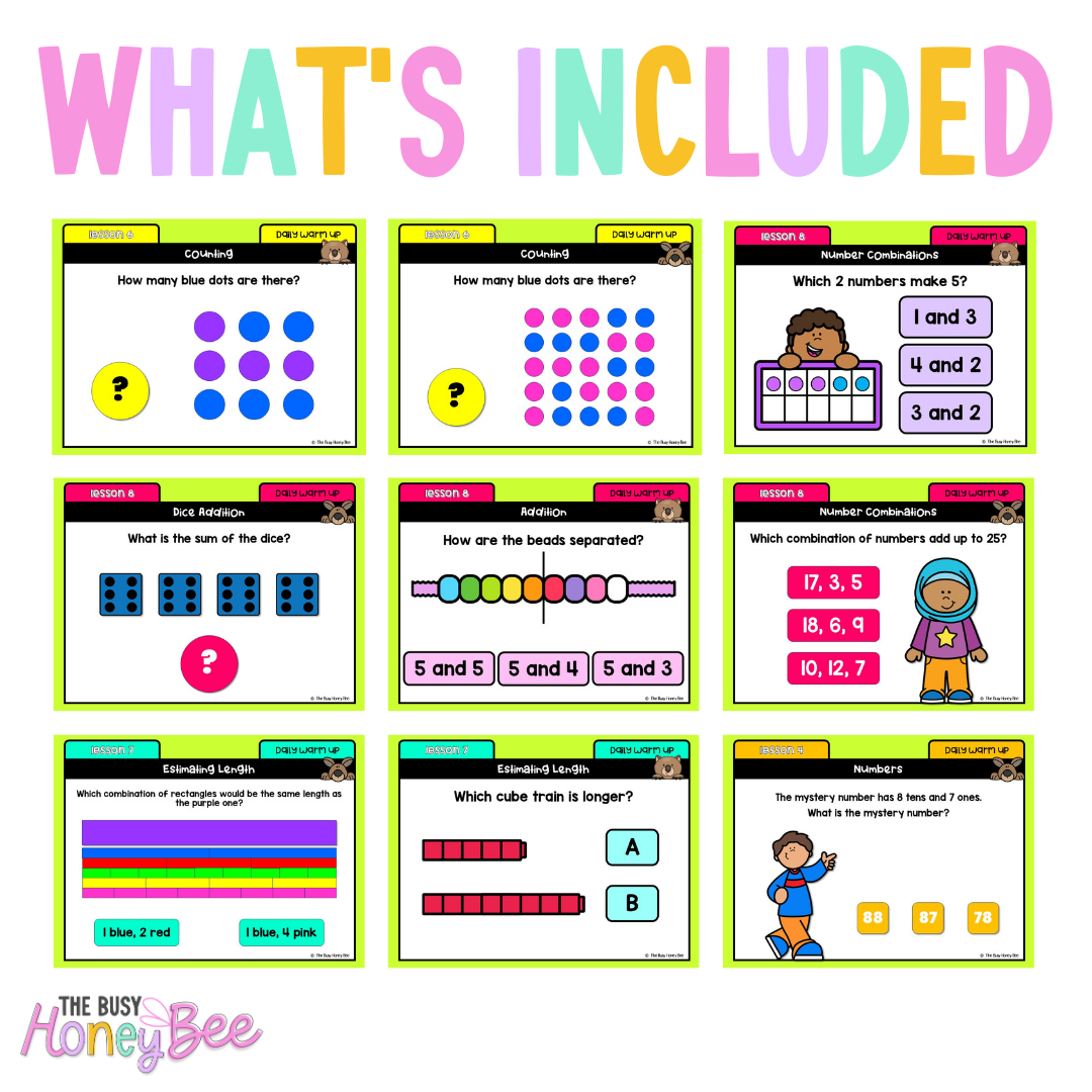 Multi Age K-2 Year B Ultimate Math Australian | NSW Math Daily Review | Warm-Up Mega Bundle