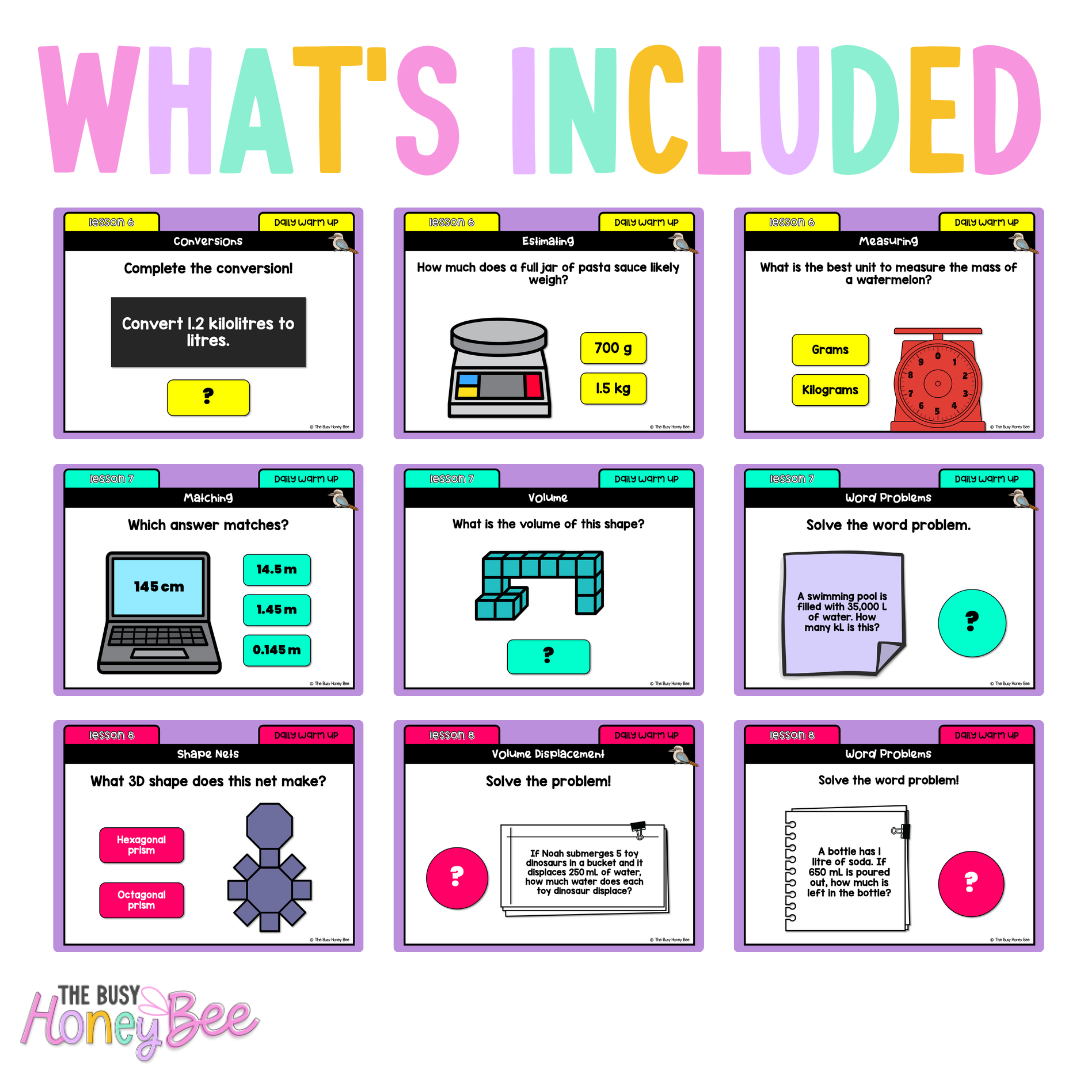 Multi Age 3-6 Year A Australian | NSW Math Daily Review | Warm-Up Unit 9