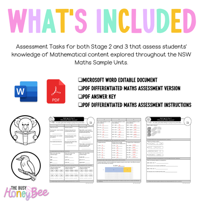 Multi Age 3-6 Year A Differentiated NSW Maths Assessment Unit 3