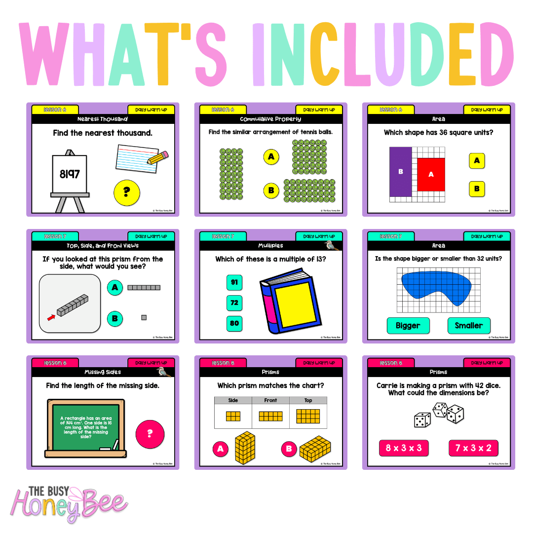 Multi Age 3-6 Year A Australian | NSW Math Daily Review | Warm-Up Unit 17