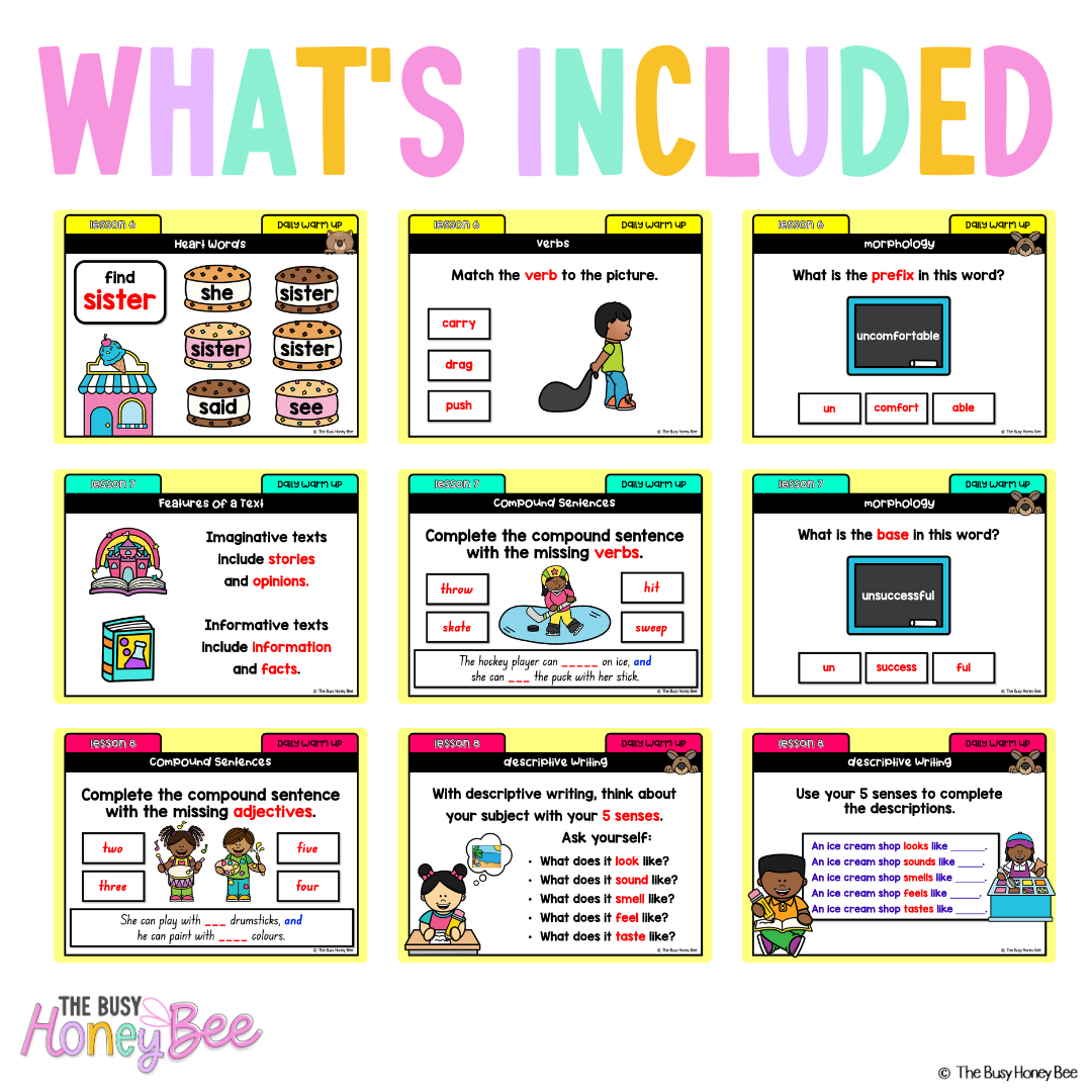 Multi Age K-2 Year A Australian | NSW English Daily Review | Warm-Up Term 3 Mega Bundle