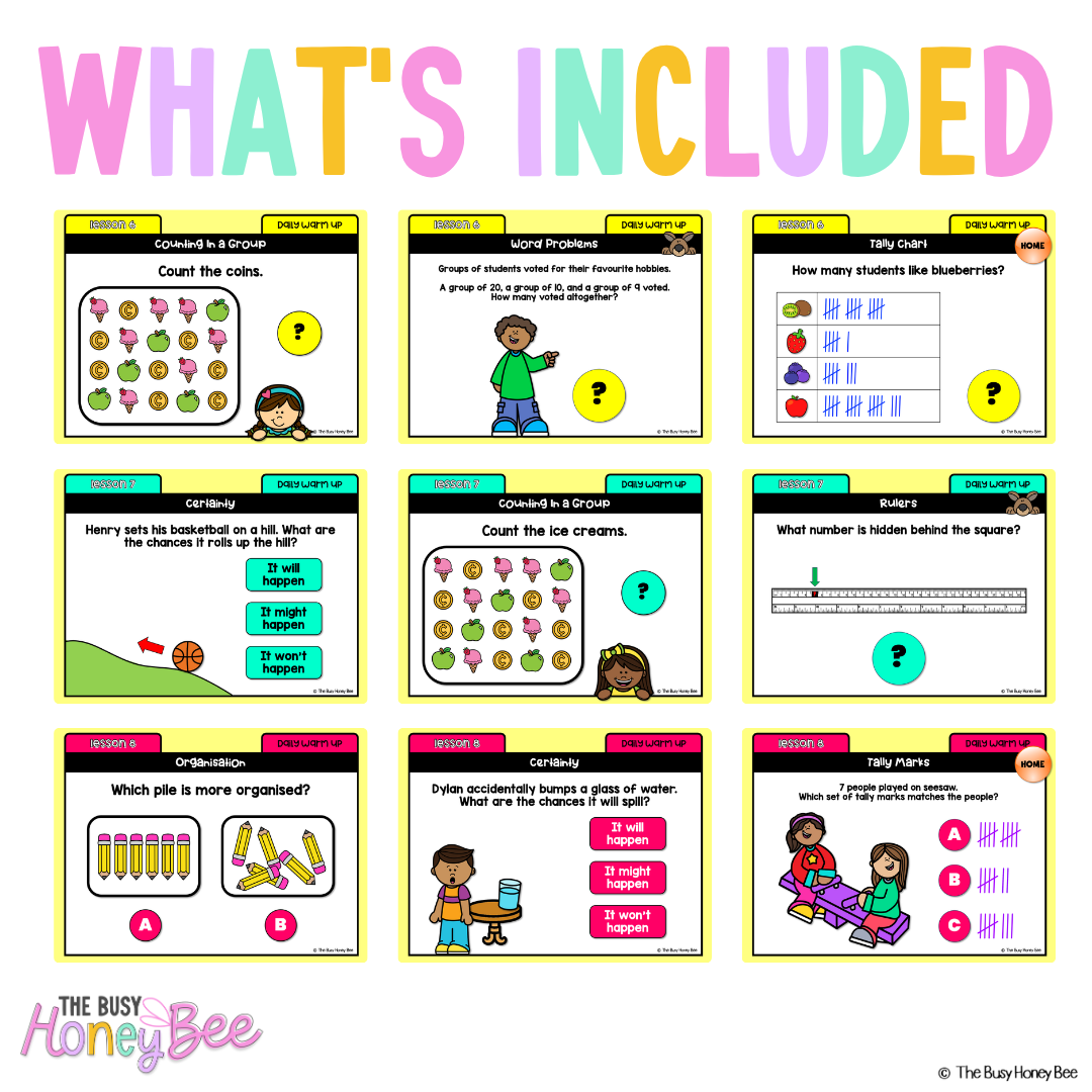 Multi Age K-2 Year A Australian | NSW Maths Daily Review | Warm-Up Unit 18