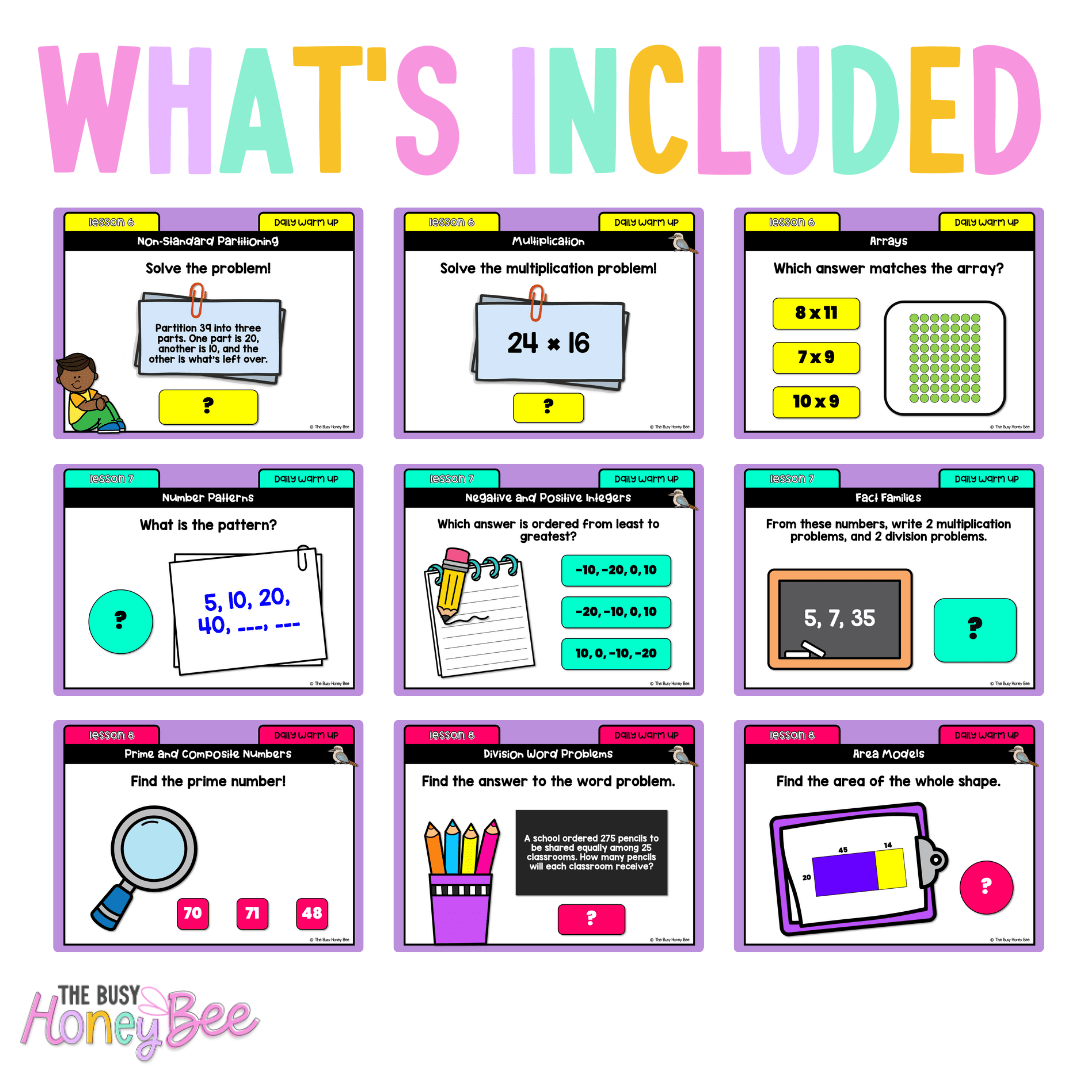 Multi Age 3-6 Year A Australian | NSW Math Daily Review | Warm-Up Unit 11