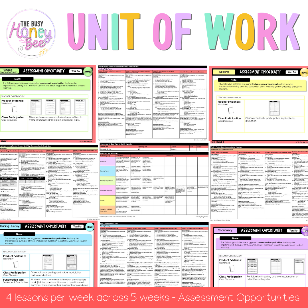 Stage 2 Year A Unit 1 NSW Narrative English Component A Teaching Bundle