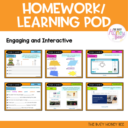Stage 2 Year B Homework/Learning Pods Term 3 Mega Bundle