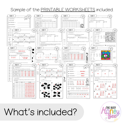 Multi Age 3-6 Year B NSW Maths Worksheets Unit 7