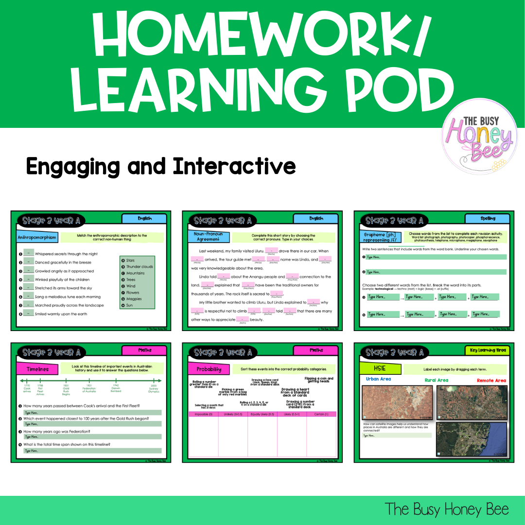 Stage 3 Year A Homework/Learning Pod 18