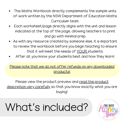 Multi Age 3-6 Year B NSW Maths Worksheets Unit 7