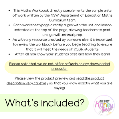 Multi Age K-2 Year B NSW Maths Worksheets Unit 1