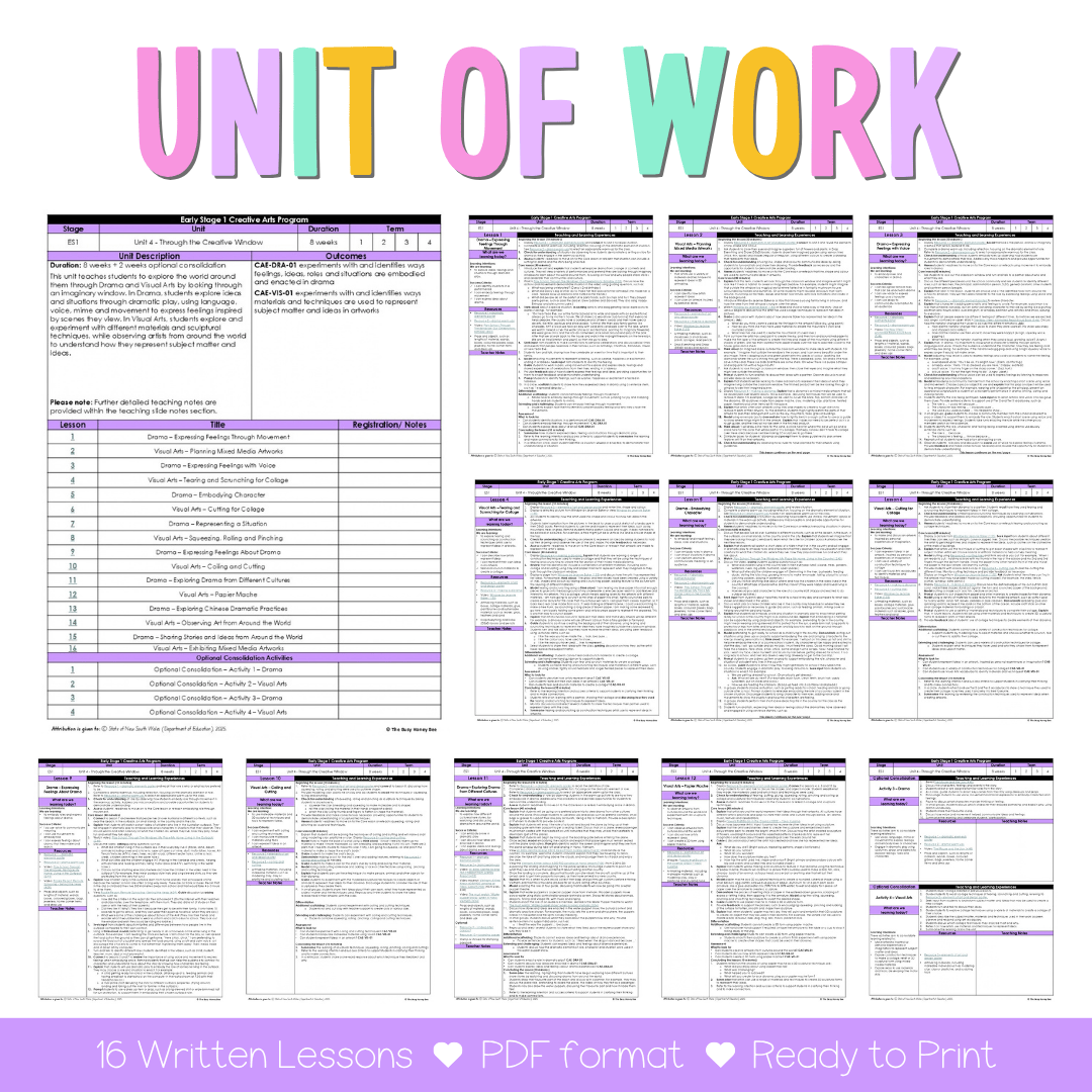 Early Stage 1 NSW Creative Arts Sample Unit 4 Teaching Pack