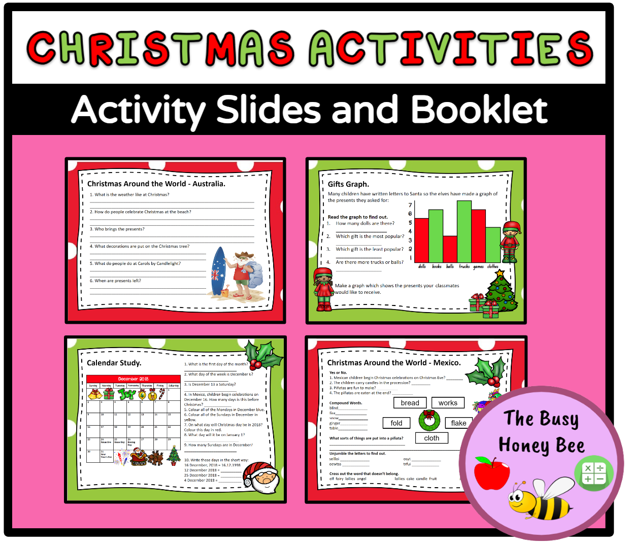 Stage 1 Christmas Activities PowerPoint and Booklet