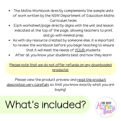 Multi Age K-2 Year B NSW Maths Worksheets Unit 19