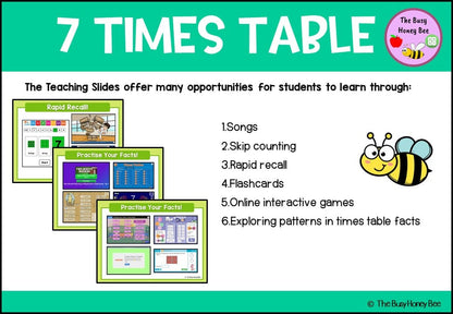 7 Times Table Teaching Slide and Printable Bundle - Teaching Bundle