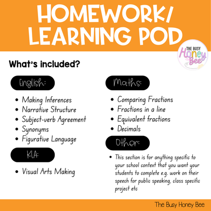 Stage 2 Year B Homework/Learning Pods Term 4 Mega Bundle