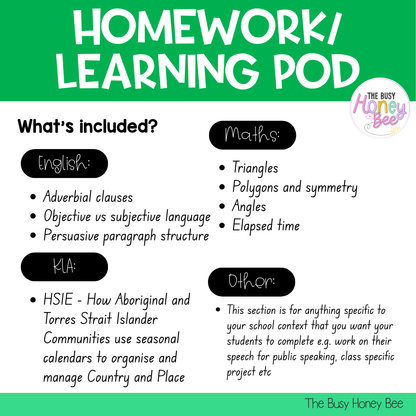 Stage 3 Year A Homework/Learning Pod 19