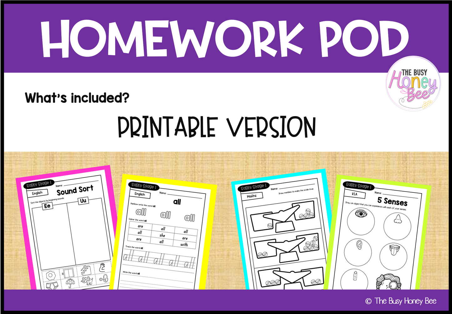 Early Stage 1 Homework/Learning Pod 6