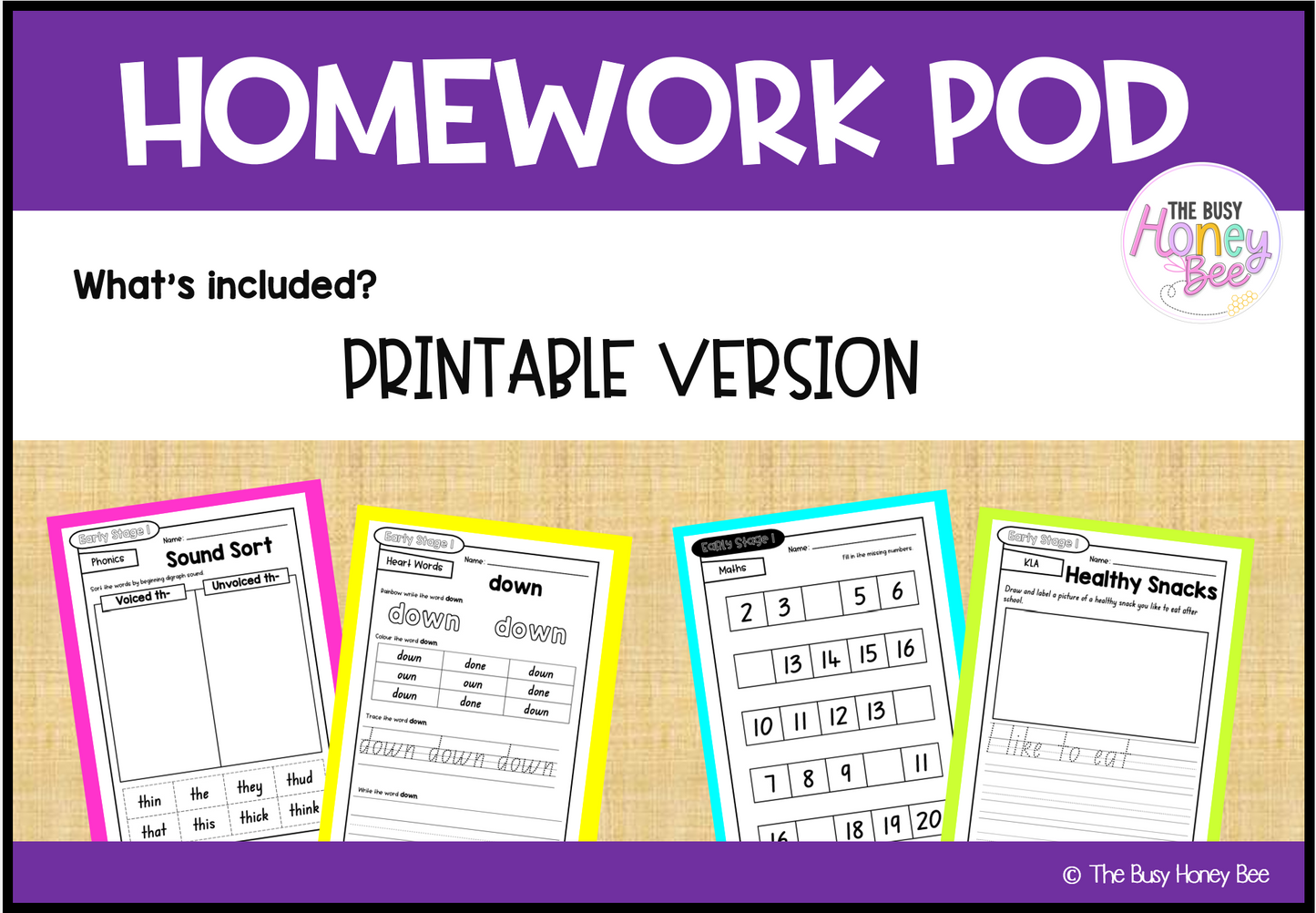 Early Stage 1 Homework/Learning Pod 10