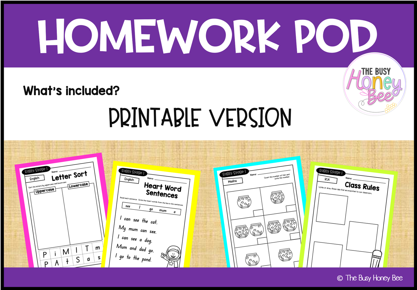 Early Stage 1 Homework/Learning Pod 5