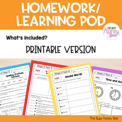 Stage 2 Year B Homework/Learning Pods Term 4 Mega Bundle