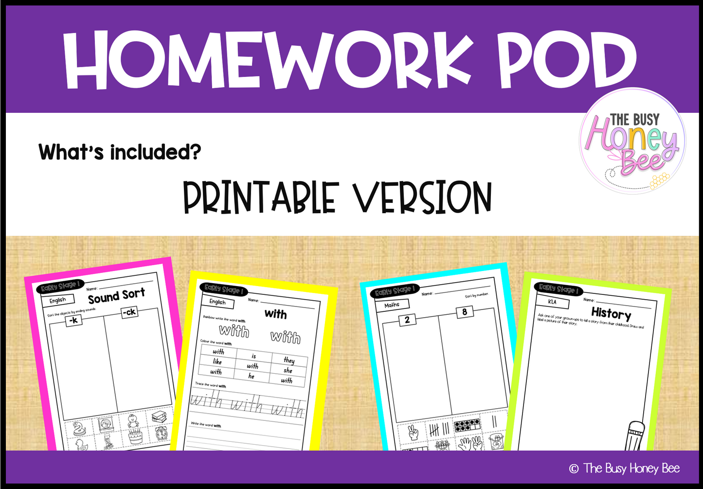 Early Stage 1 Homework/Learning Pod 4