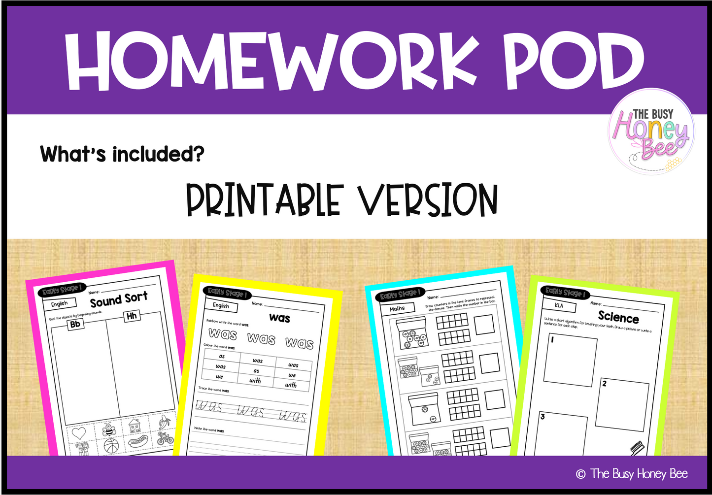 Early Stage 1 Homework/Learning Pod 7