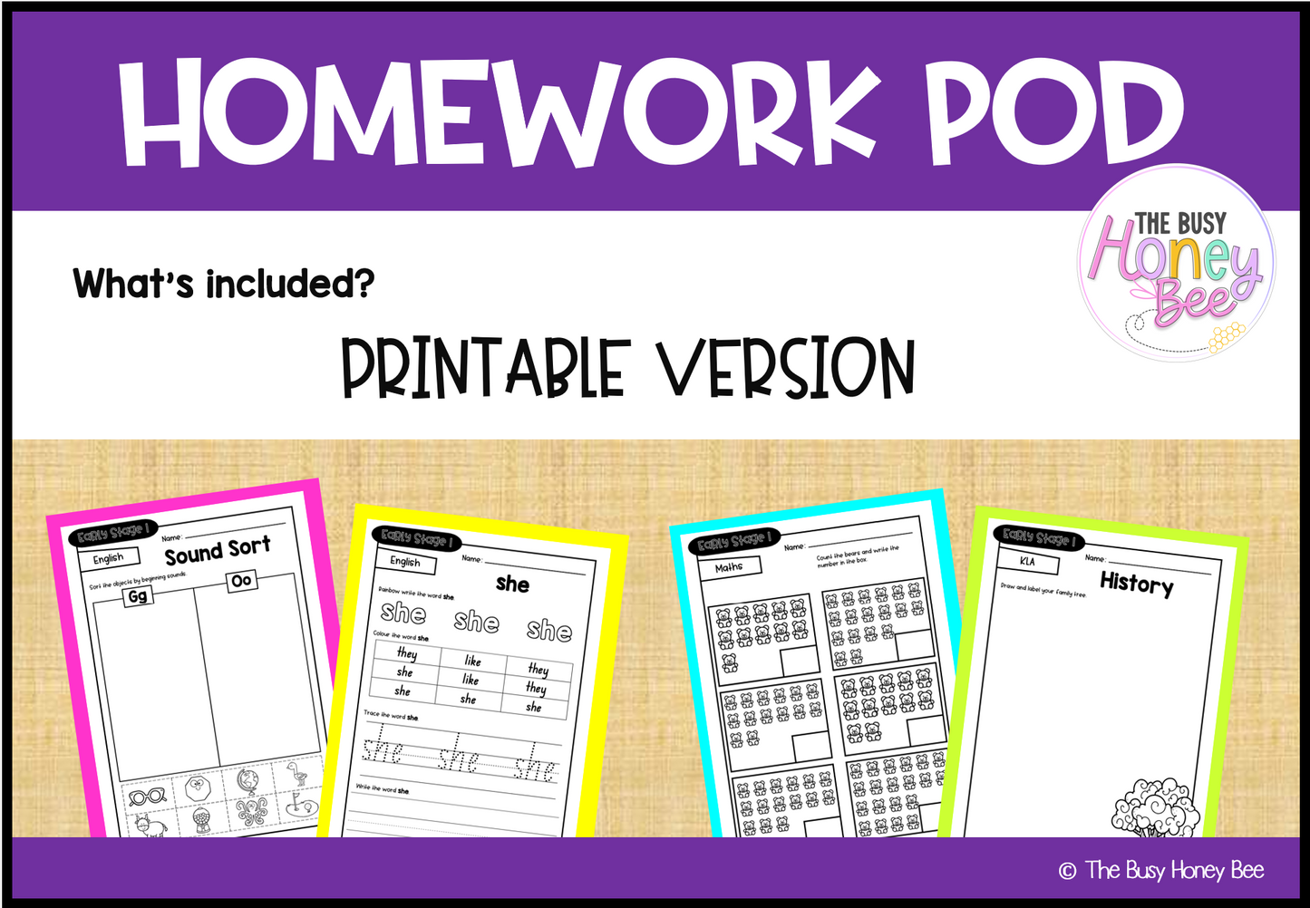 Early Stage 1 Homework/Learning Pod 3