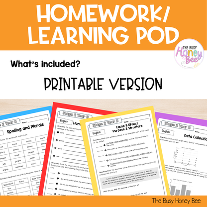 Stage 2 Year B Homework/Learning Pods Term 4 Mega Bundle