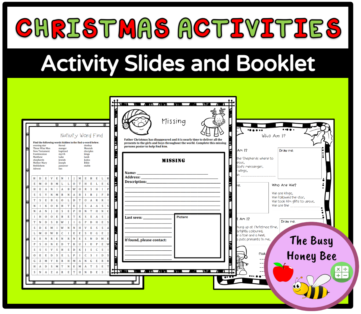 Stage 2 Christmas Activities PowerPoint and Booklet