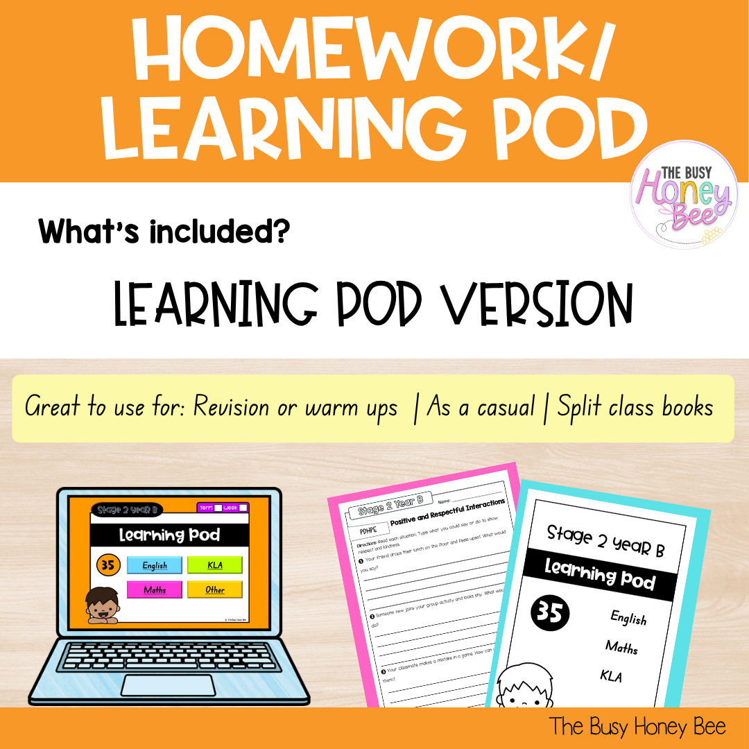 Stage 2 Year B Homework/Learning Pods Term 3 Mega Bundle