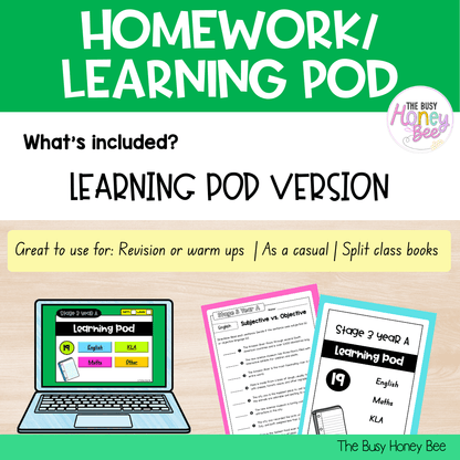 Stage 3 Year A Homework/Learning Pods Ultimate Mega Bundle