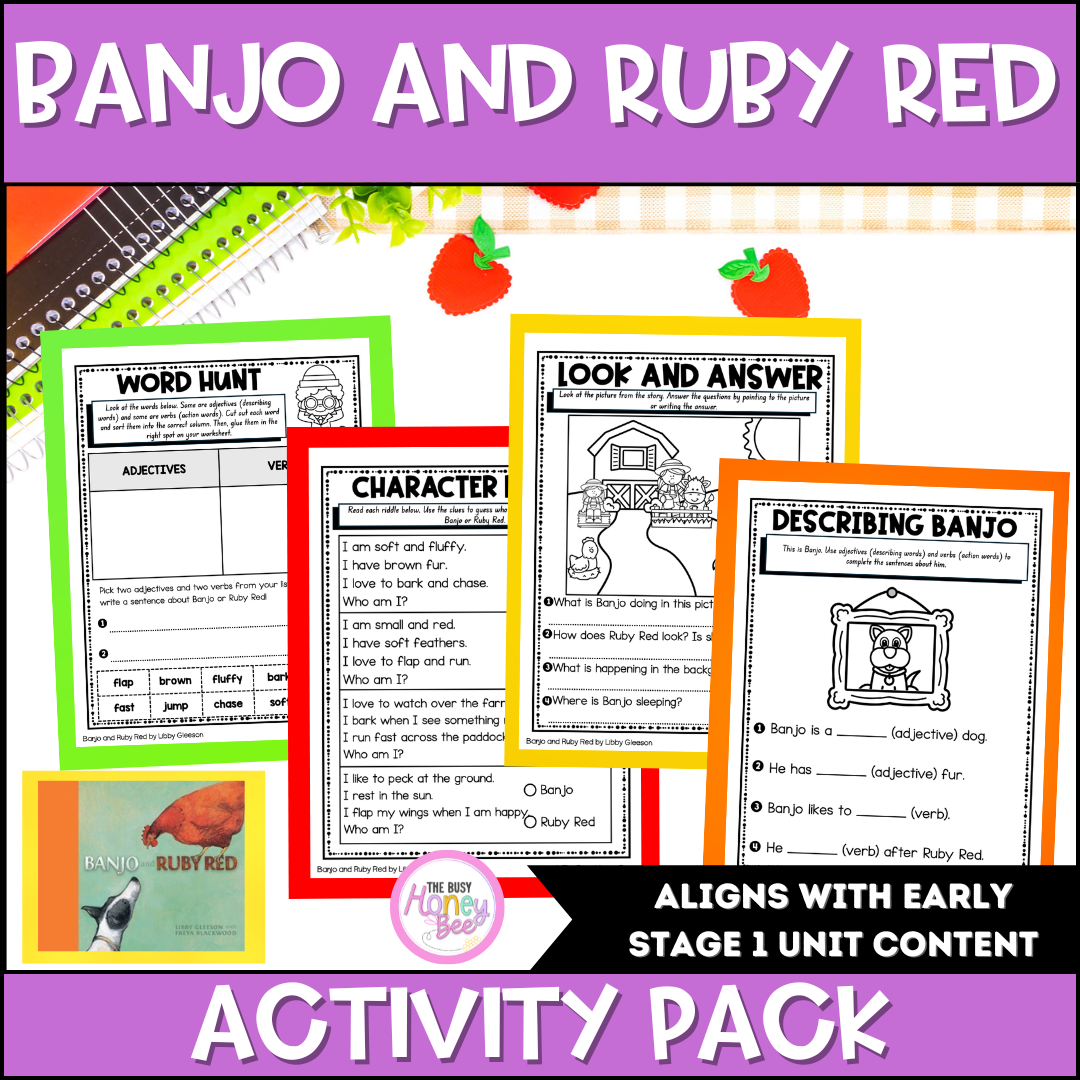 Banjo and Ruby Red by Libby Gleeson Activity Pack