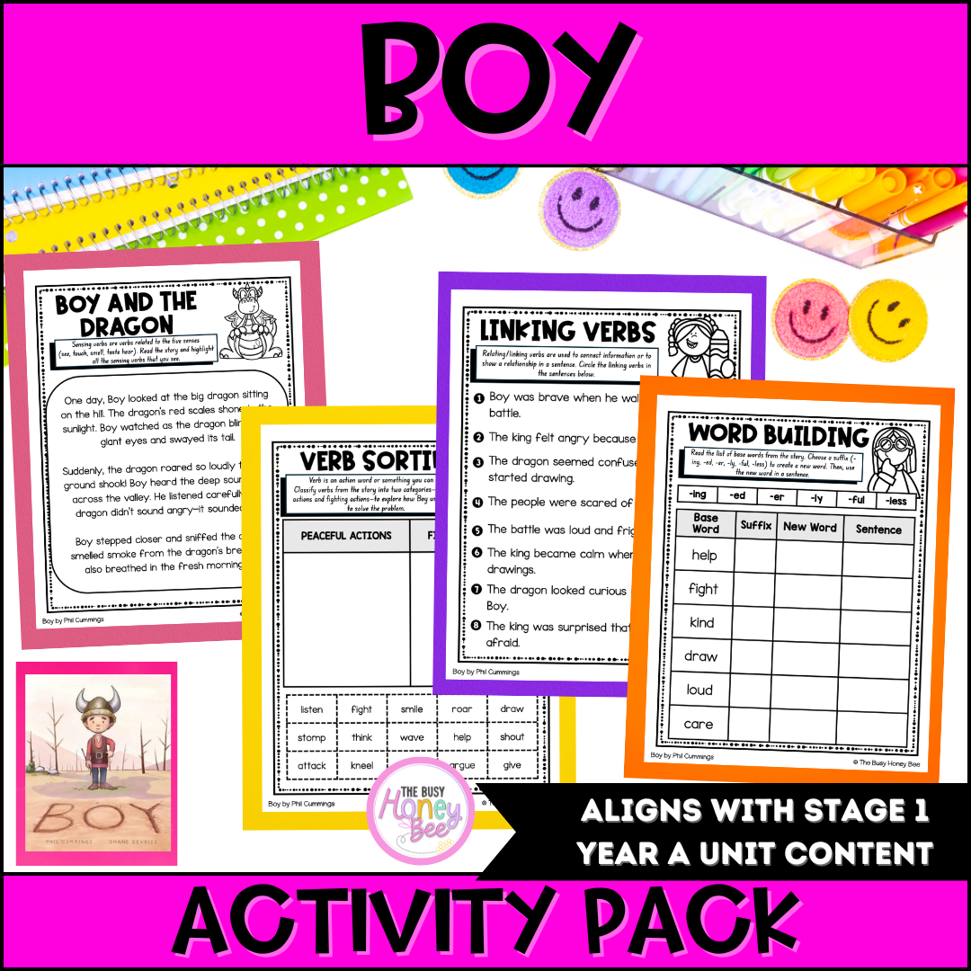 Boy by Phil Cummings Activity Pack