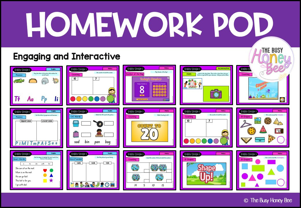 Early Stage 1 Homework/Learning Pods Term 1 Mega Bundle