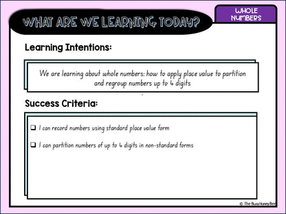 Year 3 Whole Number Partitioning Explicit Teaching Bundle