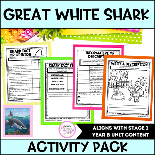 Great White Shark by Claire Saxby Activity Pack