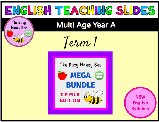 Multi Age K-2 Year A Term 1 English Teaching Slides Mega Bundle