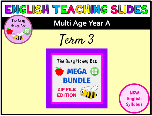 Multi Age K-2 Year A Term 3 English Teaching Slides Mega Bundle