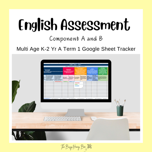 Multi Age K-2 Year A NSW Term 1 English Assessment Overview Google Sheet