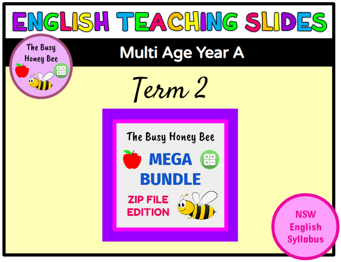 Multi Age K-2 Year A Term 2 English Teaching Slides Mega Bundle