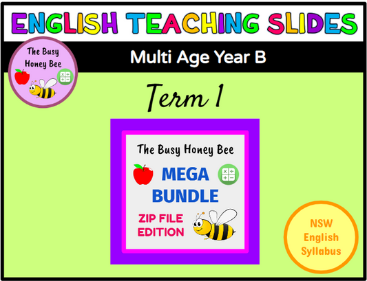 Multi Age K-2 Year B Term 1 English Teaching Slides Mega Bundle