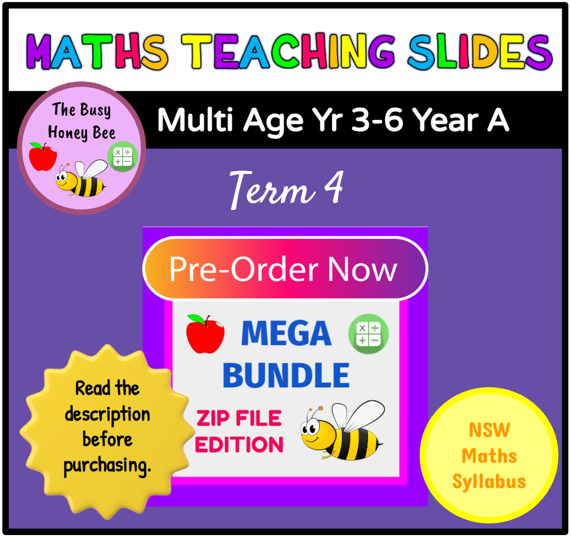 PRE-ORDER Multi Age 3-6 Year A Term 4 Maths Teaching Slides Mega Bundle