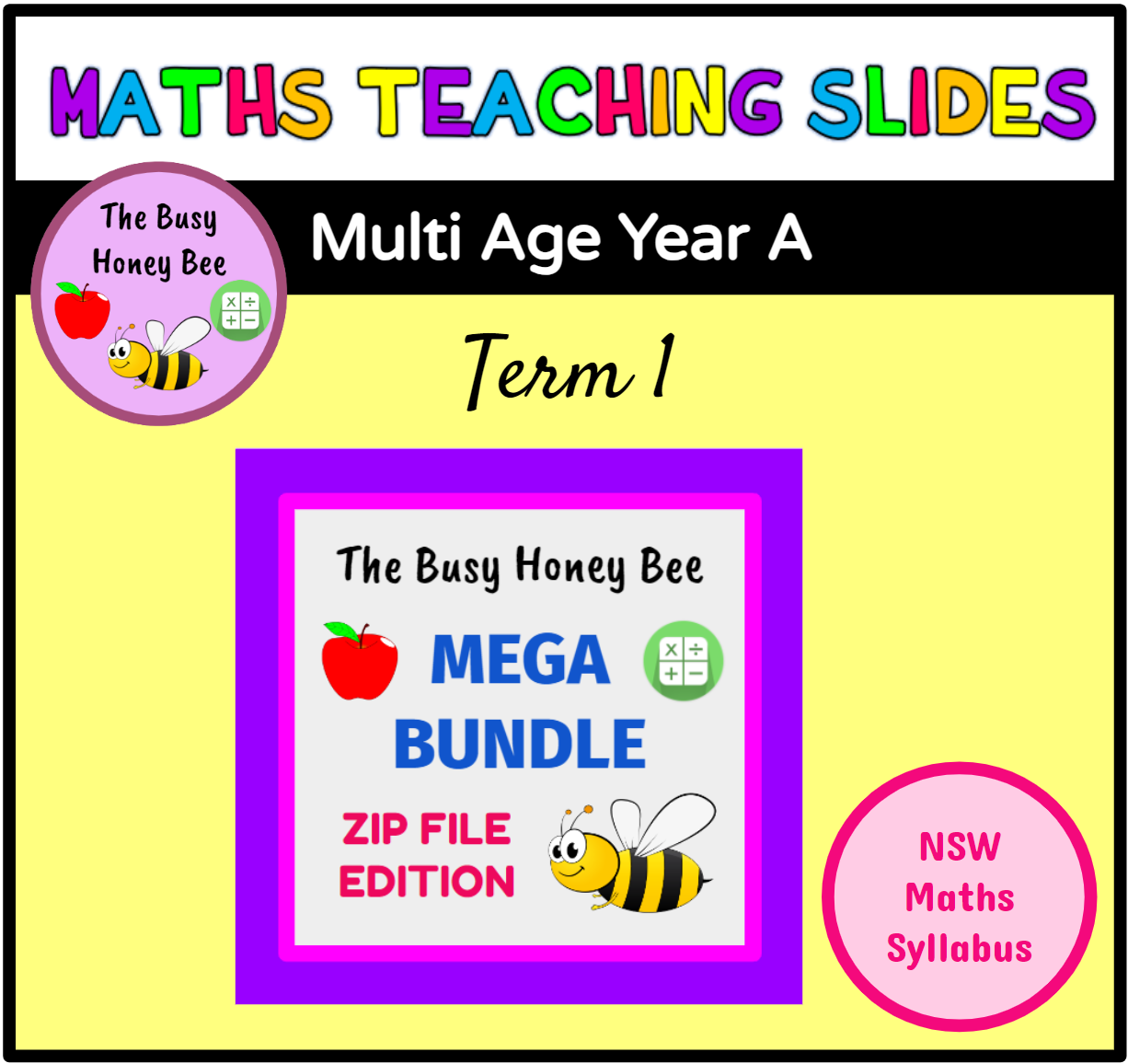 Multi Age K-2 Year A Term 1 Maths Teaching Slides Mega Bundle