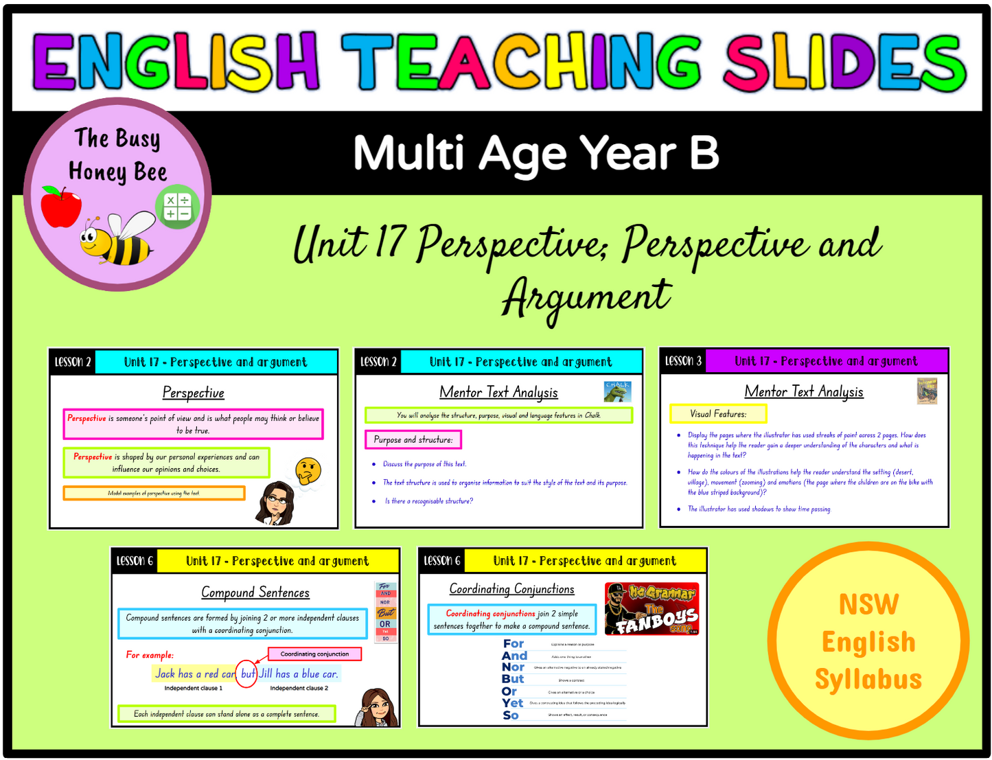 Multi Age K-2 Year B Term 4 English Teaching Slides Mega Bundle